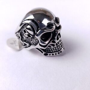 Mens Skull Ring 316 Stainless Steel Heavy Biker Gothic Punk‎ Reaper Jewelry Sz 9